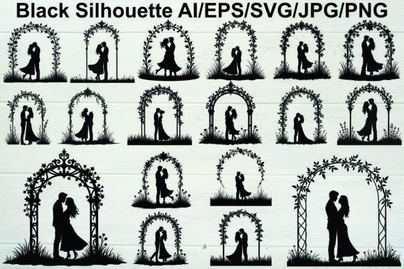 Capturing Romance: The Wedding Couple Under an Arch Silhouette