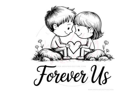 Celebrate Love with Charming Cartoon Wedding Art