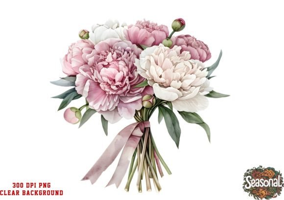 Celebrate the Flower Season: Enchanting Peonies Clipart