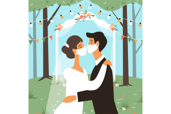 Celebrating Love and Safety: The Art of the Masked Wedding Kiss