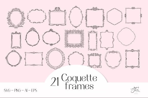 Coquette Frames SVG: Add Rococo Romance to Your Designs