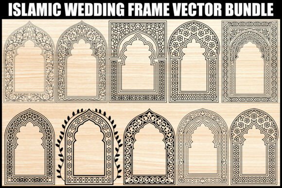 Elegant Islamic Wedding Arch Frame Vectors for Modern Designs