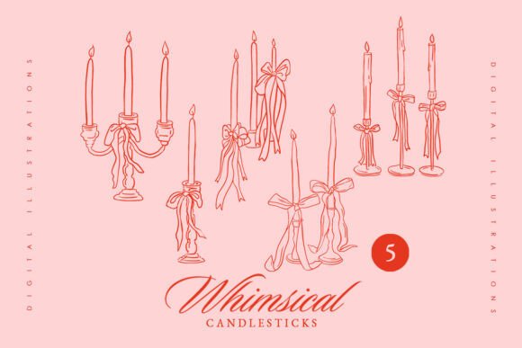 Enchanting Details: 5 Whimsical Candlestick Wedding Clipart