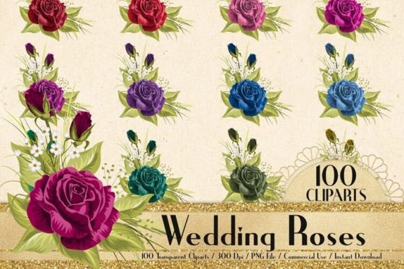Enchanting Wedding Roses: A Designer's Clip Art Toolkit