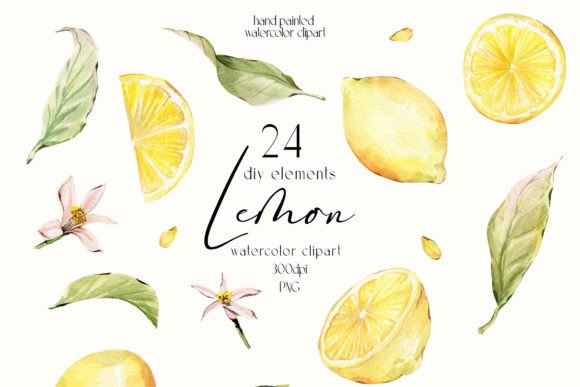 Fresh & Zesty: Using Lemons Watercolor Clipart for Citrus Wedding Designs