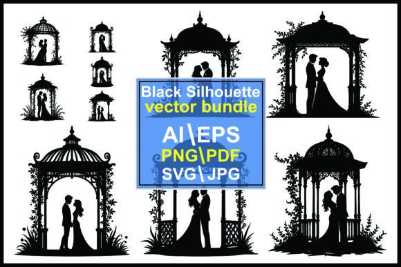 Timeless Romance: Designing with Wedding Couple Silhouettes