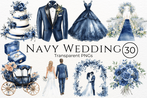 Watercolor Wedding Accents: Elevate Your Navy Theme