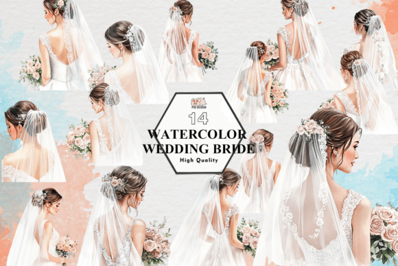 Watercolor Wedding Bride PNG: Your Secret to Elegant Design